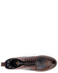 braune Brogue Stiefel aus Leder von Base London