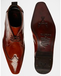 braune Brogue Stiefel aus Leder von Jeffery West