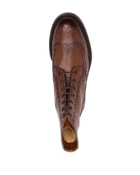 braune Brogue Stiefel aus Leder von Brunello Cucinelli