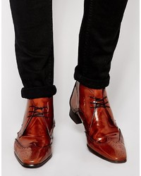 braune Brogue Stiefel aus Leder von Jeffery West