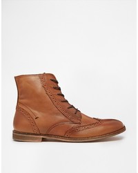 braune Brogue Stiefel aus Leder von KG by Kurt Geiger