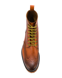 braune Brogue Stiefel aus Leder von DSQUARED2