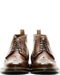 braune Brogue Stiefel aus Leder von Paul Smith