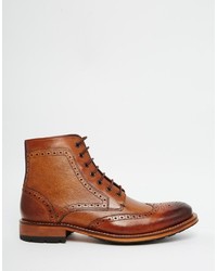 braune Brogue Stiefel aus Leder von Ted Baker