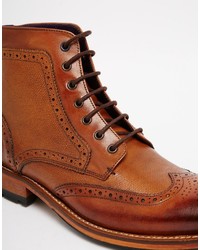 braune Brogue Stiefel aus Leder von Ted Baker