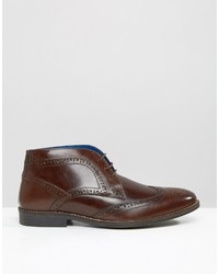 braune Brogue Stiefel von Red Tape