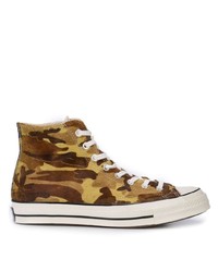 braune Camouflage hohe Sneakers