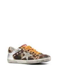 braune Camouflage Segeltuch niedrige Sneakers von Golden Goose