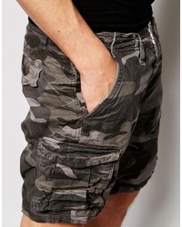 braune Camouflage Shorts von Selected