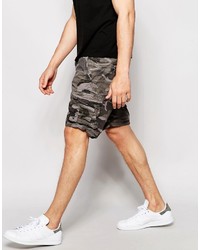 braune Camouflage Shorts von Selected