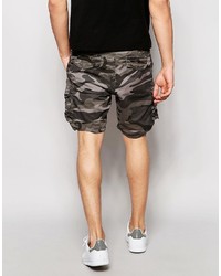 braune Camouflage Shorts von Selected