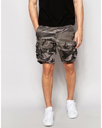braune Camouflage Shorts von Selected