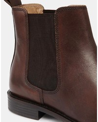 braune Chelsea Boots aus Leder von Asos