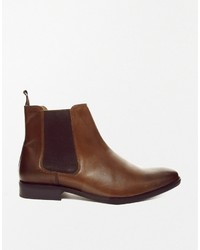 braune Chelsea Boots aus Leder von Asos