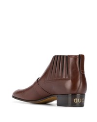 braune Chelsea Boots aus Leder von Gucci
