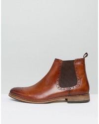 braune Chelsea Boots aus Leder von Asos