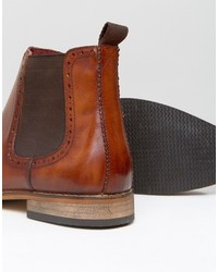 braune Chelsea Boots aus Leder von Asos