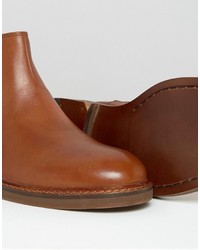 braune Chelsea Boots aus Leder von Asos