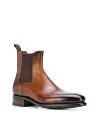 braune Chelsea Boots aus Leder von Santoni