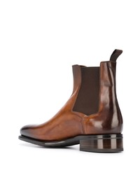 braune Chelsea Boots aus Leder von Santoni