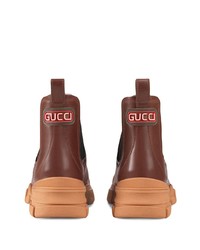 braune Chelsea Boots aus Leder von Gucci
