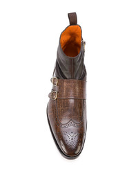 braune Chelsea Boots aus Leder von Santoni