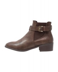 braune Chelsea Boots aus Leder von Dorothy Perkins