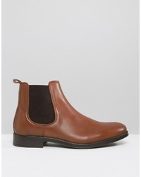 braune Chelsea Boots aus Leder von Selected