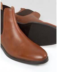 braune Chelsea Boots aus Leder von Selected