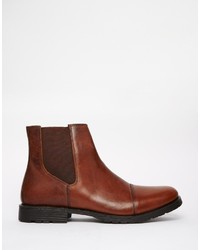 braune Chelsea Boots aus Leder von Jack and Jones