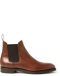 braune Chelsea Boots aus Leder von John Lobb