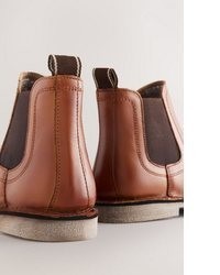 braune Chelsea Boots aus Leder von next