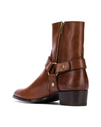 braune Chelsea Boots aus Leder von Saint Laurent