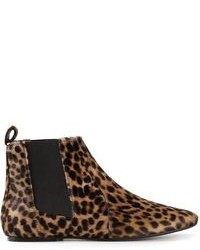 braune Chelsea Boots aus Wildleder mit Leopardenmuster von Isabel Marant