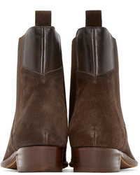 braune Chelsea Boots aus Wildleder von H By Hudson