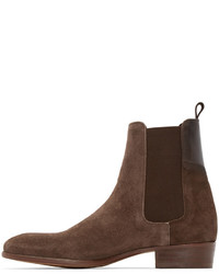 braune Chelsea Boots aus Wildleder von H By Hudson