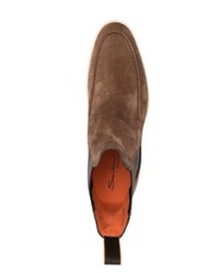 braune Chelsea Boots aus Wildleder von Santoni