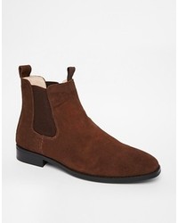 braune Chelsea Boots aus Wildleder