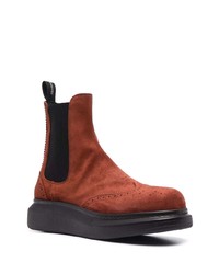 braune Chelsea Boots aus Wildleder von Alexander McQueen