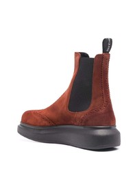 braune Chelsea Boots aus Wildleder von Alexander McQueen