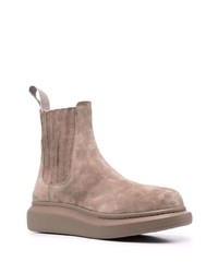 braune Chelsea Boots aus Wildleder von Alexander McQueen