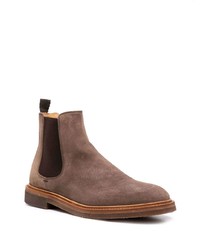 braune Chelsea Boots aus Wildleder von Brunello Cucinelli