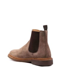 braune Chelsea Boots aus Wildleder von Brunello Cucinelli