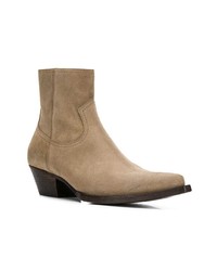 braune Chelsea Boots aus Wildleder von Saint Laurent