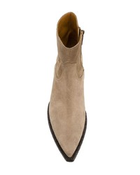 braune Chelsea Boots aus Wildleder von Saint Laurent