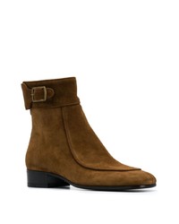 braune Chelsea Boots aus Wildleder von Saint Laurent