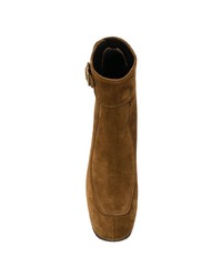 braune Chelsea Boots aus Wildleder von Saint Laurent