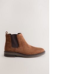 braune Chelsea Boots aus Wildleder von next
