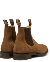 braune Chelsea Boots aus Wildleder von Roland Mouret