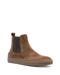 braune Chelsea Boots aus Wildleder von Brioni